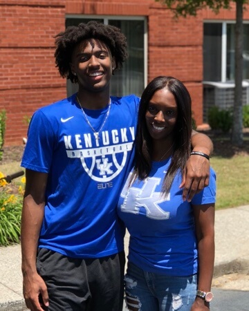 Denise Maxey with her son, Tyrese Maxey.